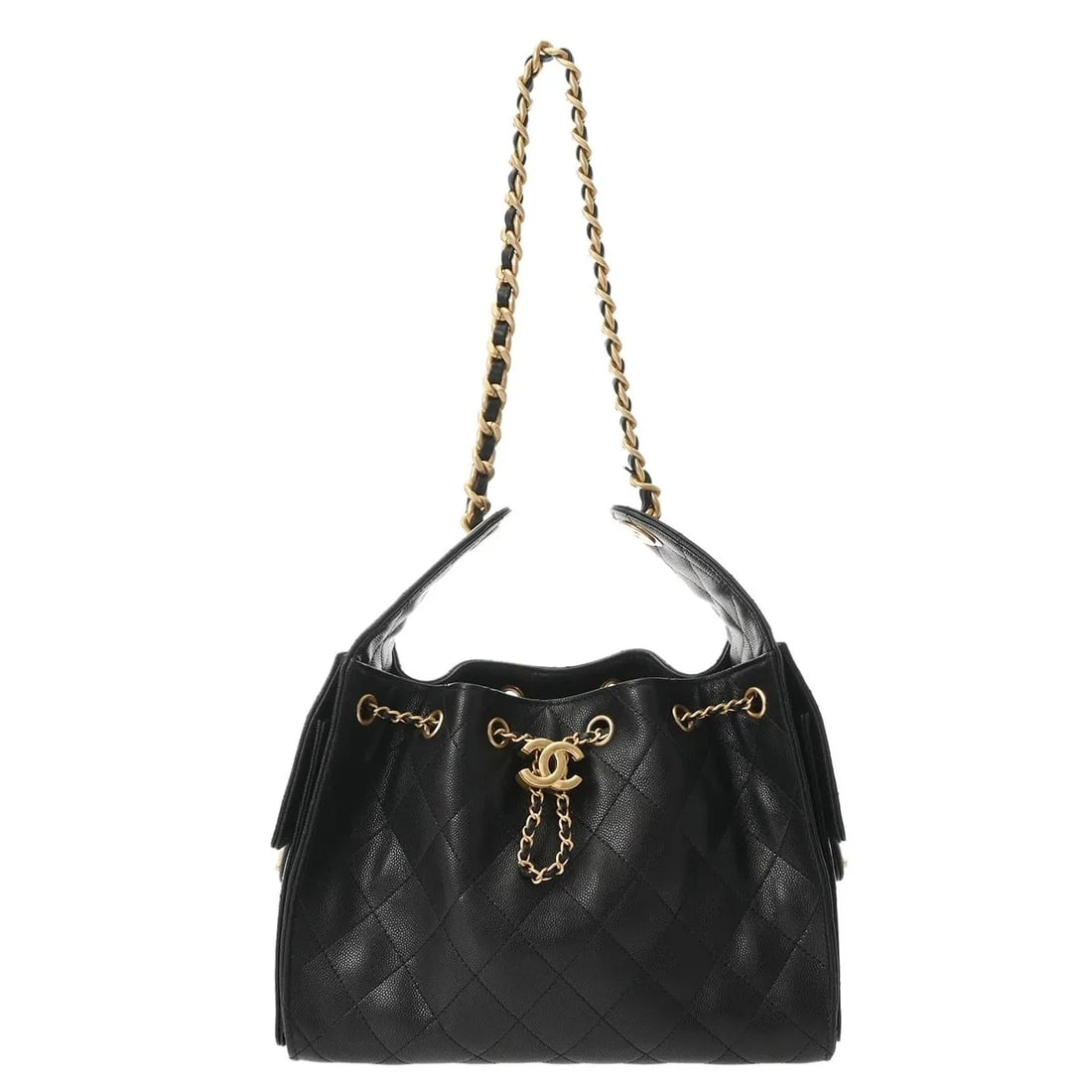 CHANEL HANDBAG HANDBAG GRAINED CALFSKIN BLACK, GOLD: Chanel Handbag Handbag Grained Calfskin Black, Gold Brand: Chanel Type: Handbag Material: Grained Calfskin Color: Black, Gold Size: W 26cm / H 19cm / D 13cm Accessories: None Accessories N