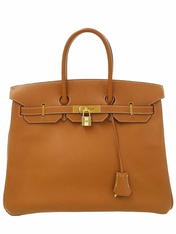 HERMES BIRKIN35 HANDBAG GOLD VEAU EPSOM WOMEN BAG PURSE: Hermes Birkin35 Handbag Gold Veau Epsom Women Bag Purse Brand: Hermes Type: Handbag Material: Veau Epsom Color: Gold Size: W: 35cm H: 28cm D: 18cm Handle: 37cm Accessories: None Accessorie