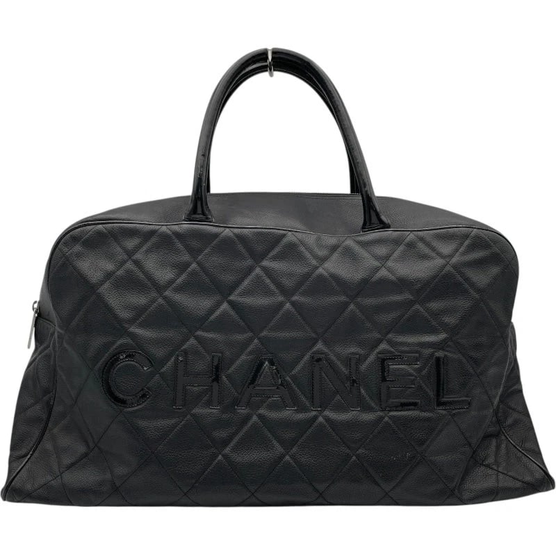 CHANEL MATELASSÉ LOGO BOSTON BAG BLACK BOSTON BAG: CHANEL Matelassé Logo Boston Bag Black Boston Bag Brand: Chanel Type: Boston Bag Material: none Color: Black Size: W47cm x H33cm x D13cm Accessories: None Accessories Notice: When purchasi