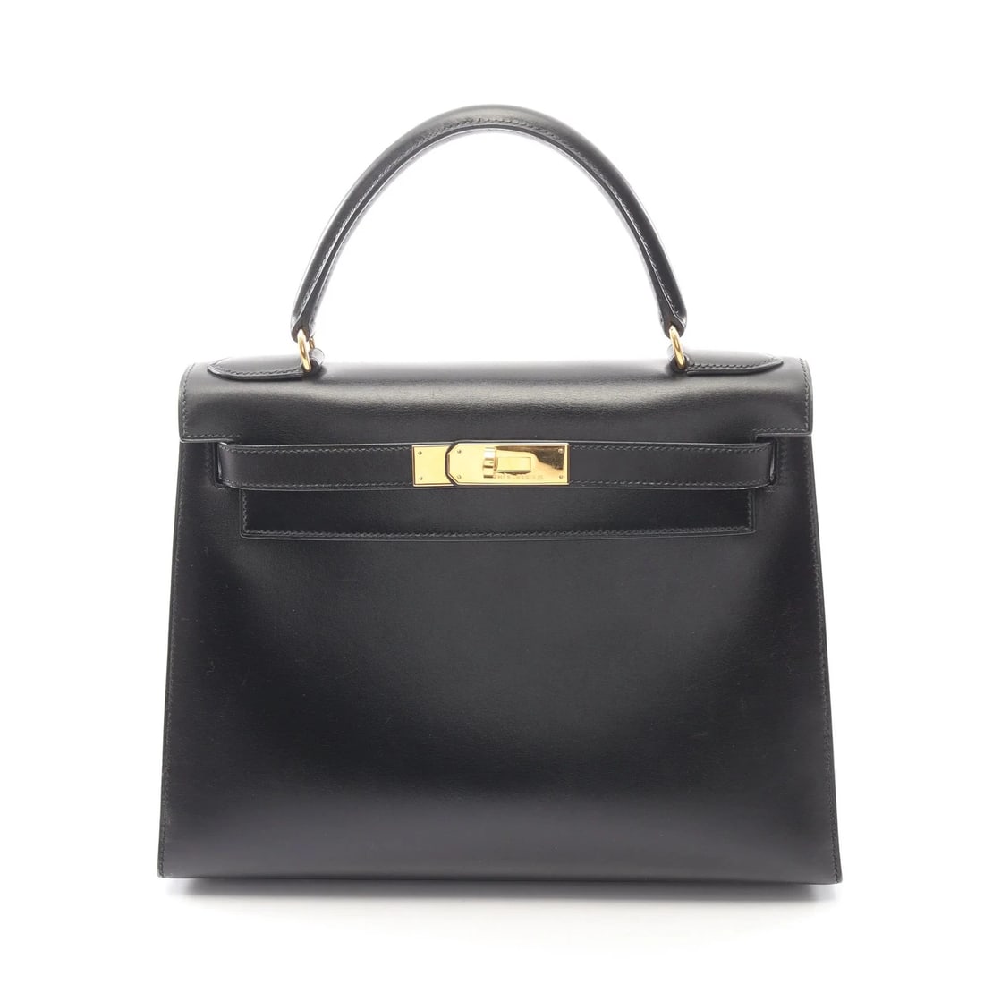 HERMES KELLY 28 HANDBAG BLACK CALFSKIN LEATHER (1 of 5)