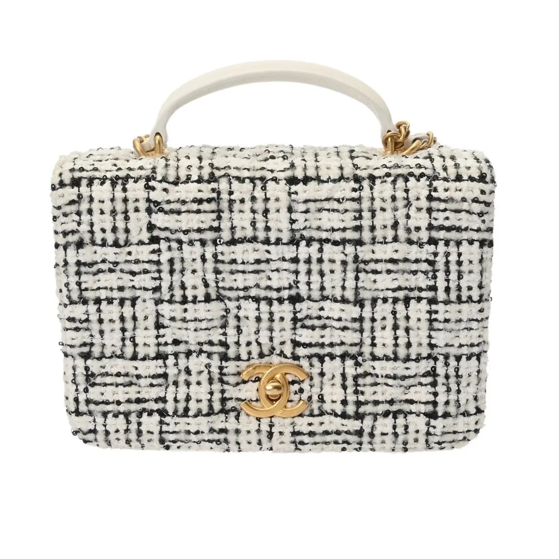 CHANEL HANDBAG AS4284 SHOULDER BAG LAMBSKIN BLACK, WHITE, GOLD: Chanel Handbag AS4284 Shoulder Bag Lambskin Black, White, Gold Brand: Chanel Type: Shoulder Bag Material: Lambskin Color: Black, White, Gold Size: W 21cm / H 14cm / D 6cm Accessories: None