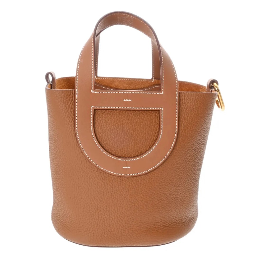 HERMES HANDBAG HANDBAG CLEMENCE LEATHER / SWIFT LEATHER GOLD (1 of 6)