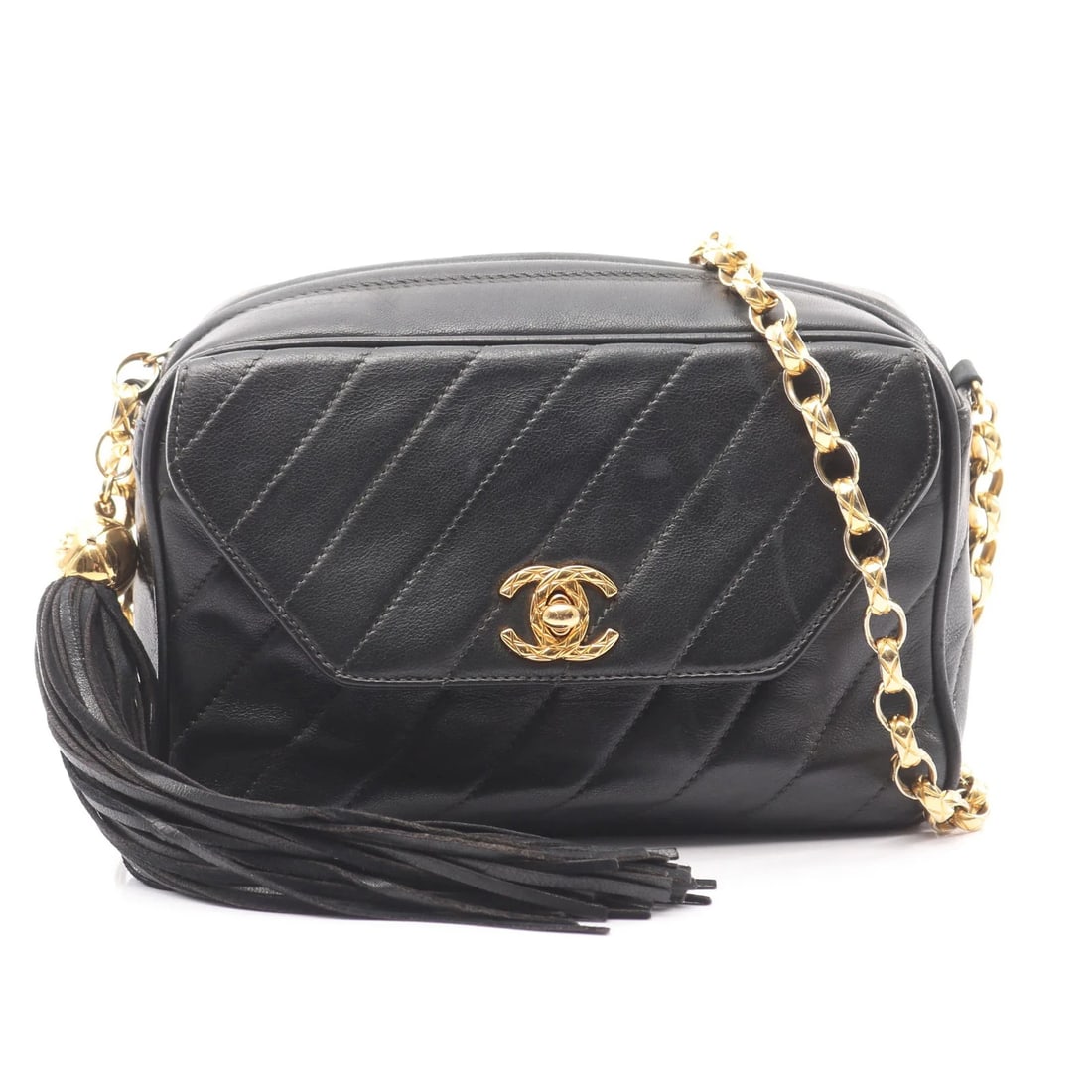CHANEL COCO MARK SHOULDER BAG BLACK LAMBSKIN LEATHER: Chanel Coco Mark Shoulder Bag Black Lambskin Leather Brand: Chanel Type: Shoulder Bag Material: Lambskin Leather Color: Black Size: W19cm x H12cm x D7.5cm Accessories: None Accessories Not