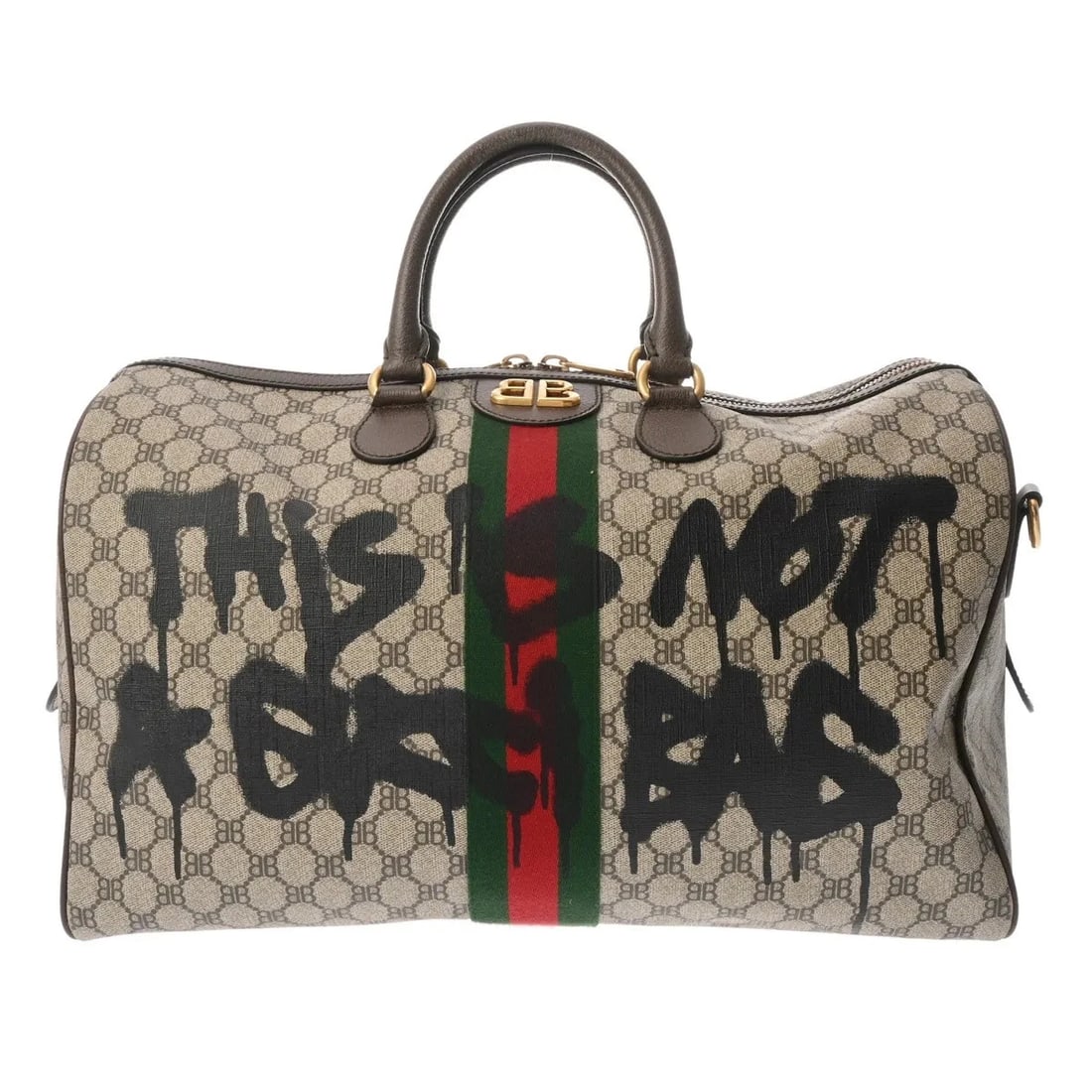 GUCCI HANDBAG BOSTON BAG GOLD, BROWN, BEIGE: Gucci Handbag Boston Bag Gold, Brown, Beige Brand: Gucci Type: Boston Bag Material: PVC / Leather Color: Gold, Brown, Beige Size: W 44cm / H 28cm / D 24cm Accessories: None Accessories Not