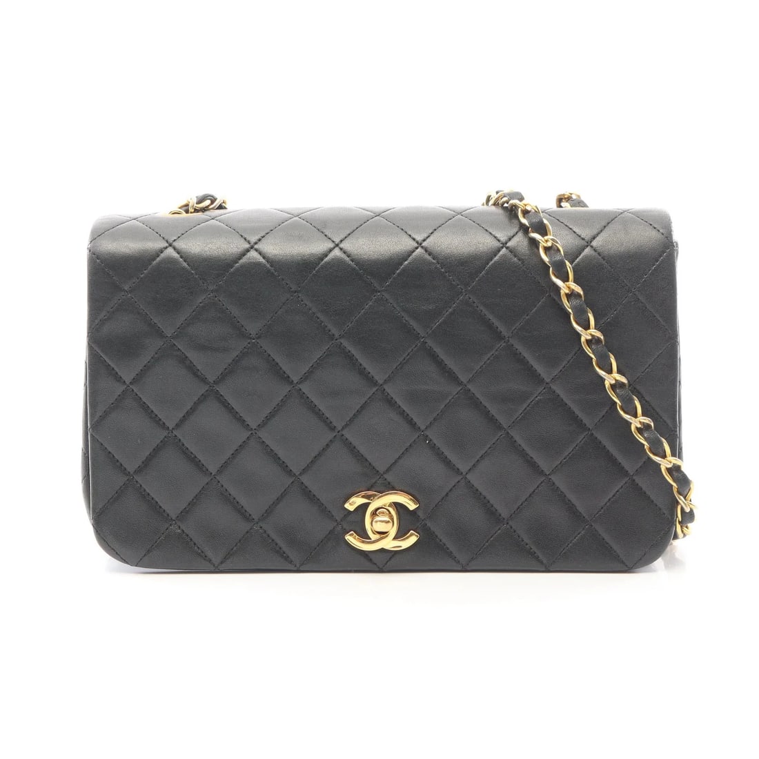 CHANEL MATELASSE SHOULDER BAG BLACK LAMBSKIN LEATHER: Chanel Matelasse Shoulder Bag Black Lambskin Leather Brand: Chanel Type: Shoulder Bag Material: Lambskin Leather Color: Black Size: W23cm x H14cm x D6cm Accessories: None Accessories Notic