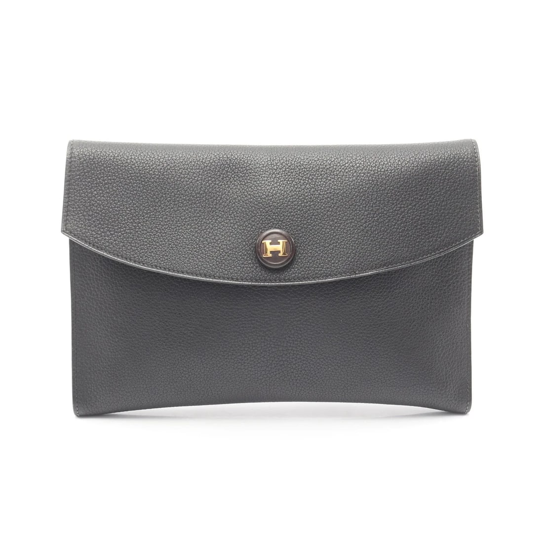 HERMES POCHETTE CLUTCH BAG BLACK LEATHER: Hermes Pochette Clutch Bag Black Leather Brand: Hermes Type: Clutch Bag Material: Leather Color: Black Size: W23.5cm x H16.5cm x D1cm Accessories: None Accessories Notice: When purchasing