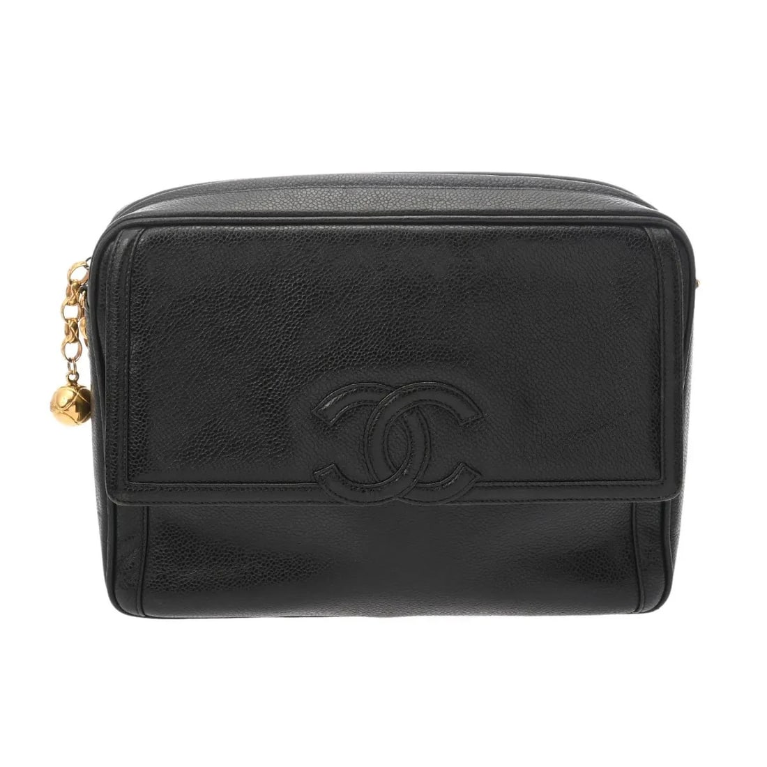 CHANEL HANDBAG SHOULDER BAG CAVIAR SKIN BLACK, GOLD: Chanel Handbag Shoulder Bag Caviar Skin Black, Gold Brand: Chanel Type: Shoulder Bag Material: Caviar Skin Color: Black, Gold Size: W 27.5cm / H 19.5cm / D 7cm Accessories: None Accessorie