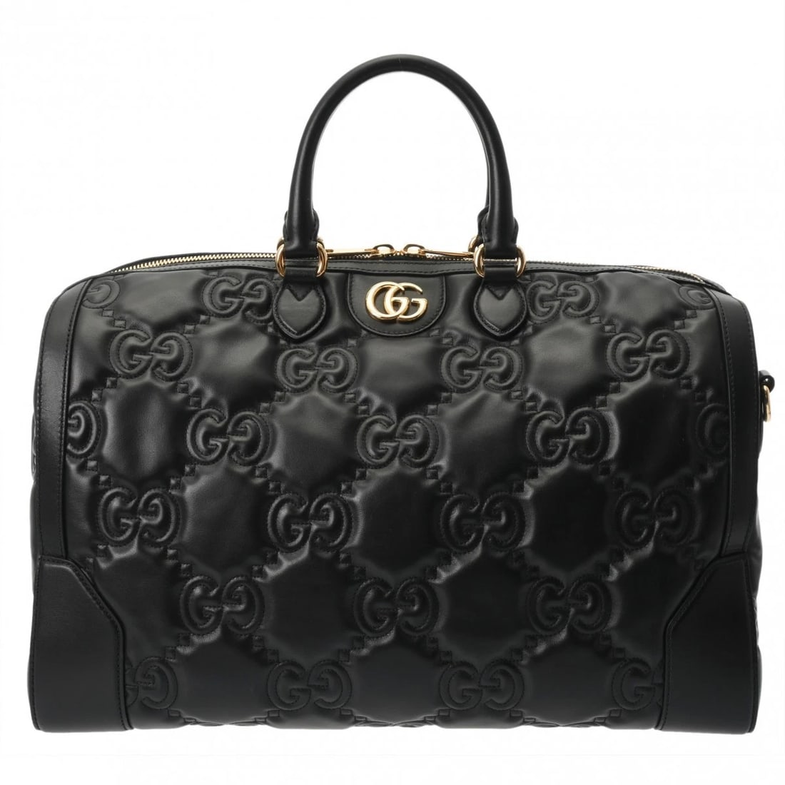 GUCCI GG BOSTON BAG LEATHER BLACK, GOLD (1 of 6)