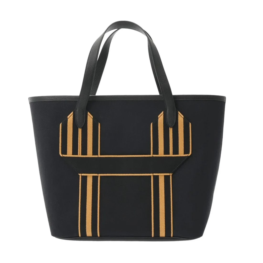 HERMES HANDBAG TOTE BAG CLEMENCE LEATHER / TOILE BLACK, SILVER: Hermes Handbag Tote Bag Clemence Leather / Toile Black, Silver Brand: Hermes Type: Tote Bag Material: Clemence Leather / Toile Color: Black, Silver Size: W 36cm / H 36cm / D 19cm Accessories: None