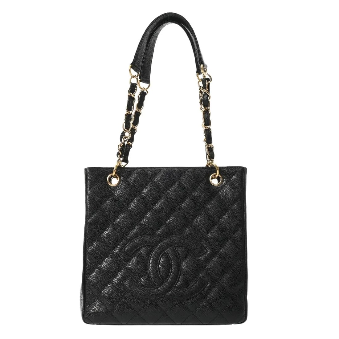 CHANEL PST TOTE BAG CAVIAR SKIN BLACK, GOLD: Chanel PST Tote Bag Caviar Skin Black, Gold Brand: Chanel Type: Tote Bag Material: Caviar Skin Color: Black, Gold Size: W 25cm / H 24cm / D 9cm Accessories: None Accessories Notice: When p