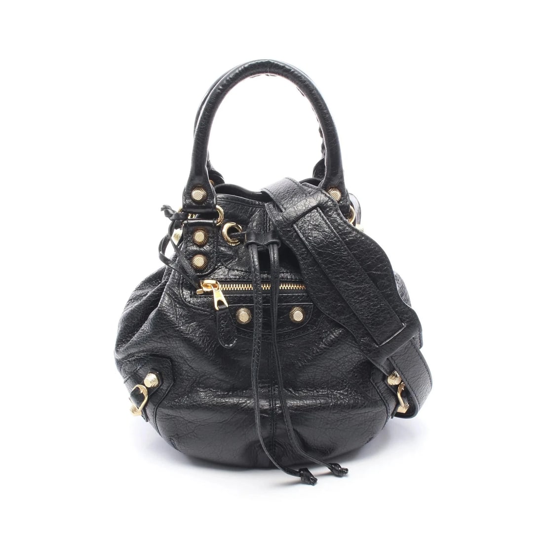 BALENCIAGA 2WAY HANDBAG BLACK LEATHER: Balenciaga 2WAY Handbag Black Leather Brand: Balenciaga Type: Handbag Material: Leather Color: Black Size: W16cm x H23cm x D16cm Accessories: None Accessories Notice: When purchasing pre-o
