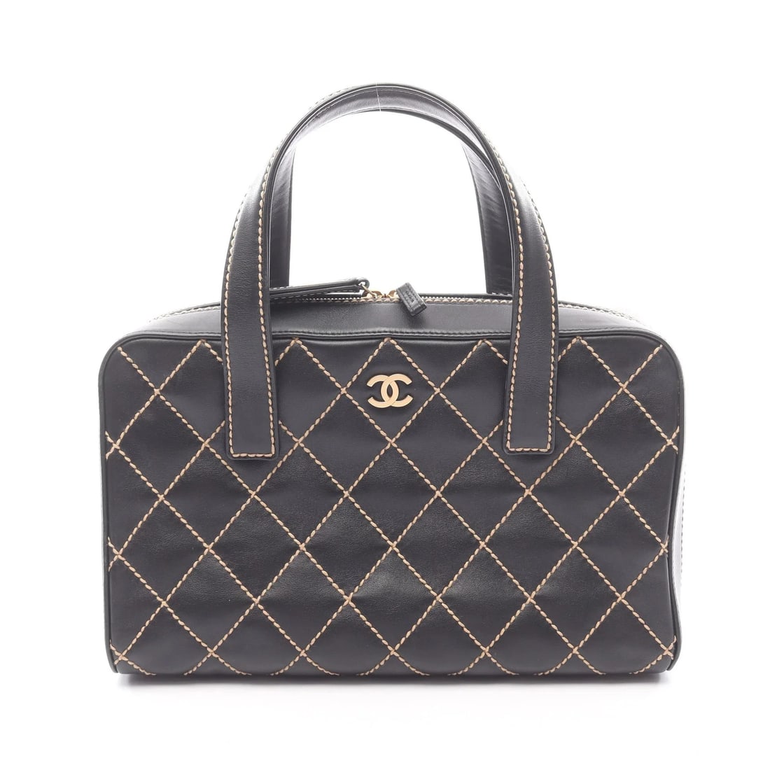 CHANEL HANDBAG BLACK LEATHER: Chanel Handbag Black Leather Brand: Chanel Type: Handbag Material: Leather Color: Black Size: W32cm x H20cm x D14cm Accessories: None Accessories Notice: When purchasing pre-owned goods, p