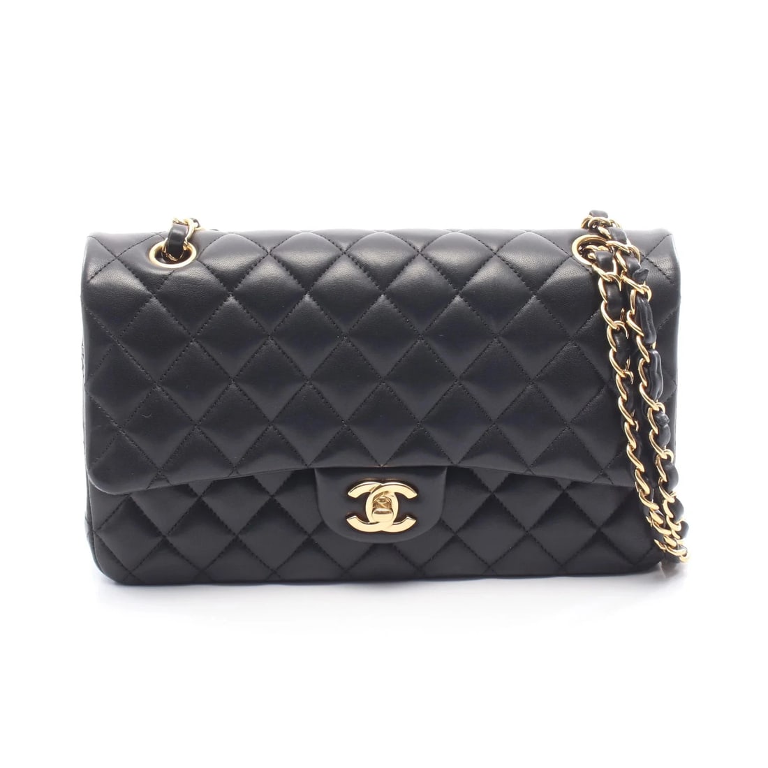 CHANEL MATELASSE W SHOULDER BAG BLACK LAMBSKIN LEATHER: Chanel Matelasse W Shoulder Bag Black Lambskin Leather Brand: Chanel Type: Shoulder Bag Material: Lambskin Leather Color: Black Size: W25cm x H16cm x D6.5cm Accessories: None Accessories N