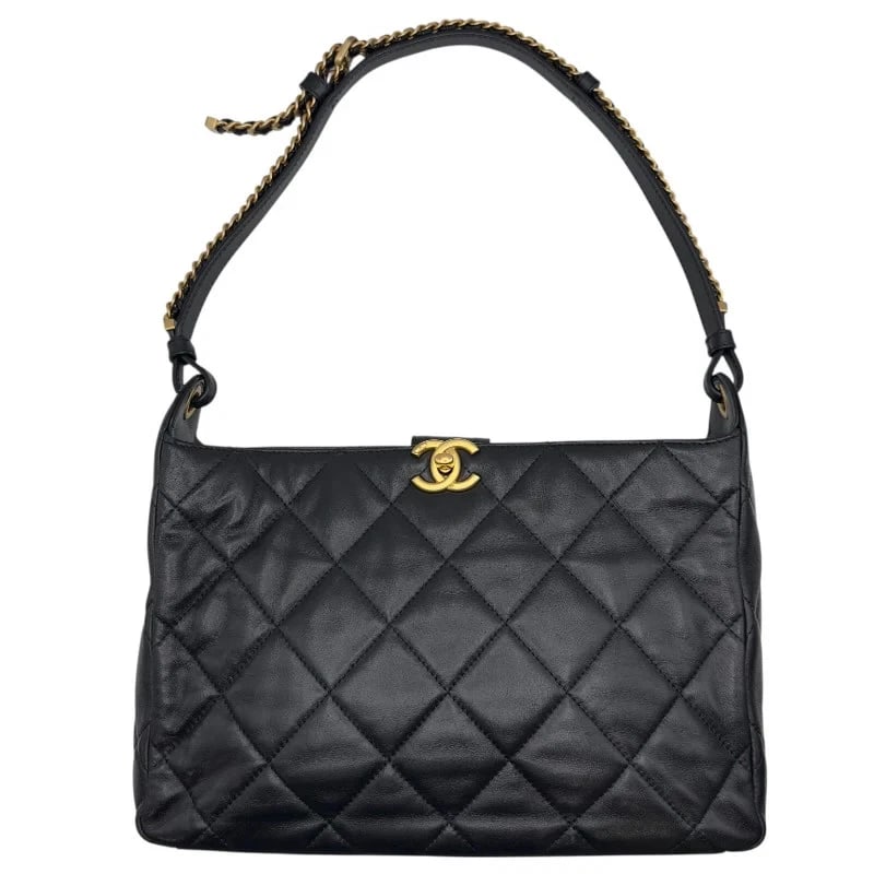 CHANEL MATELASSÉ ONE SHOULDER BLACK SHOULDER BAG: CHANEL Matelassé One Shoulder Black Shoulder Bag Brand: Chanel Type: Shoulder Bag Material: none Color: Black Size: W28cm x H19cm x D7cm Accessories: None Accessories Notice: When purchasi