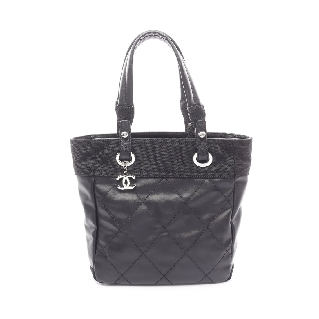CHANEL PM TOTE BAG BLACK LEATHER: Chanel PM Tote Bag Black Leather Brand: Chanel Type: Tote Bag Material: Leather Color: Black Size: W25cm x H27cm x D11cm Accessories: None Accessories Notice: When purchasing pre-owned goo