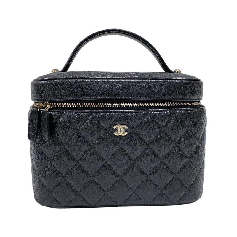 CHANEL TIMELESS CLASSIC VANITY BAG BLACK CAVIAR LEATHER HANDBAG: CHANEL Timeless Classic Vanity Bag Black Caviar Leather Handbag Brand: Chanel Type: Handbag Material: Caviar Leather Color: Black Size: W20cm x H15cm x D13cm Accessories: None Accessories