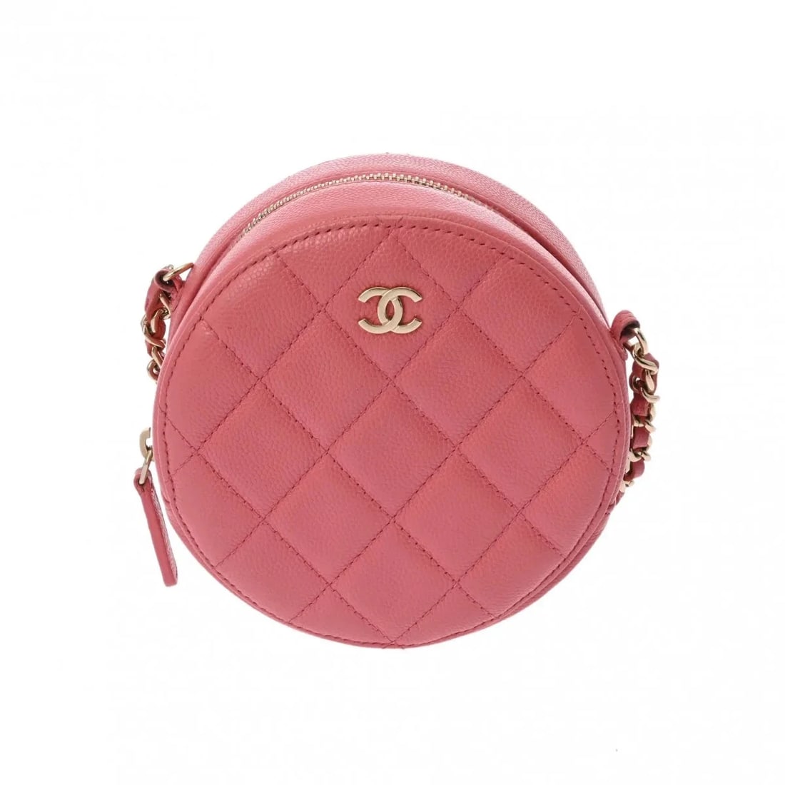 CHANEL HANDBAG SHOULDER BAG CAVIAR: Chanel Handbag Shoulder Bag Caviar Brand: Chanel Type: Shoulder Bag Material: Caviar Skin Color: Gold, Pink Size: W 12cm / H 12cm / D 5.5cm Accessories: None Accessories Notice: When purch
