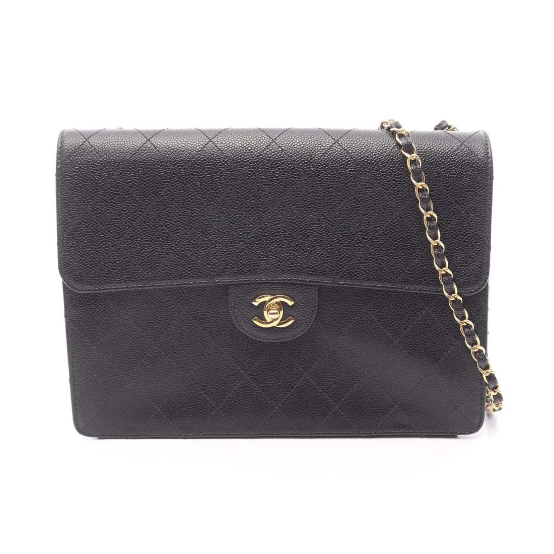 CHANEL MATELASSE SHOULDER BAG BLACK LEATHER: Chanel Matelasse Shoulder Bag Black Leather Brand: Chanel Type: Shoulder Bag Material: Leather Color: Black Size: W30cm x H22cm x D8cm Accessories: None Accessories Notice: When purchasing