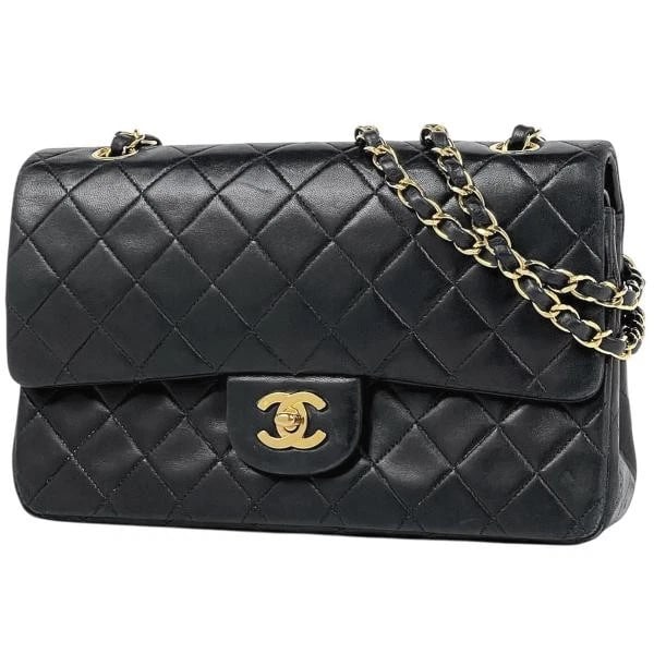 CHANEL MATELASSE W FLAP CHAIN SHOULDER BAG: Chanel Matelasse W Flap Chain Shoulder Bag Brand: Chanel Type: Matelasse Material: Leather Color: Black Size: Depth 6.5 cm Width 25 cm Height 15 cm Accessories: None Accessories Notice: Wh