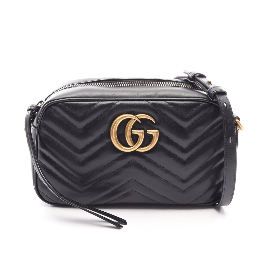 GUCCI GG SHOULDER BAG BLACK LEATHER (1 of 4)