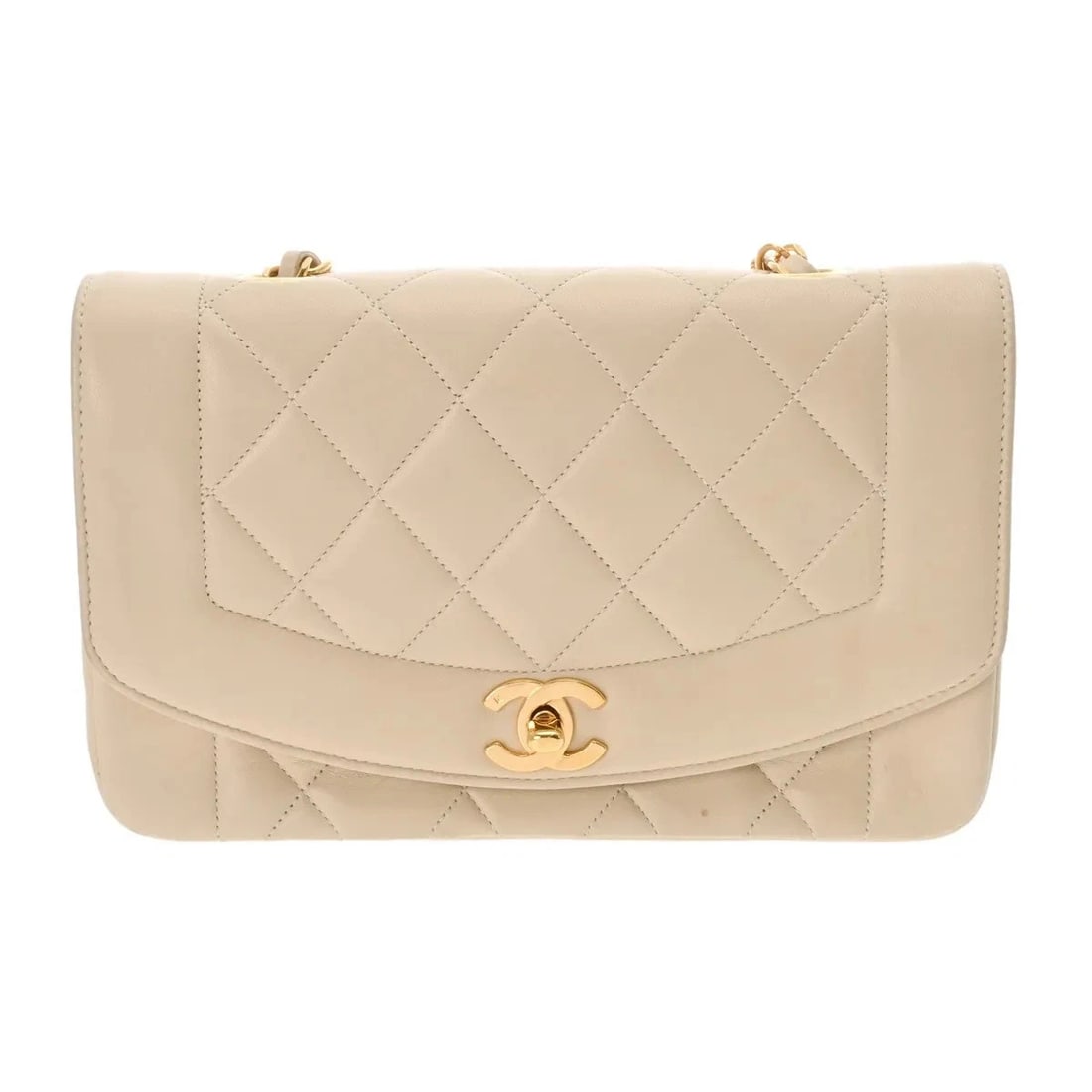 CHANEL SHOULDER BAG LAMBSKIN GOLD, BEIGE: Chanel Shoulder Bag Lambskin Gold, Beige Brand: Chanel Type: Shoulder Bag Material: Lambskin Color: Gold, Beige Size: W 22cm / H 13cm / D 7cm Accessories: None Accessories Notice: When pur