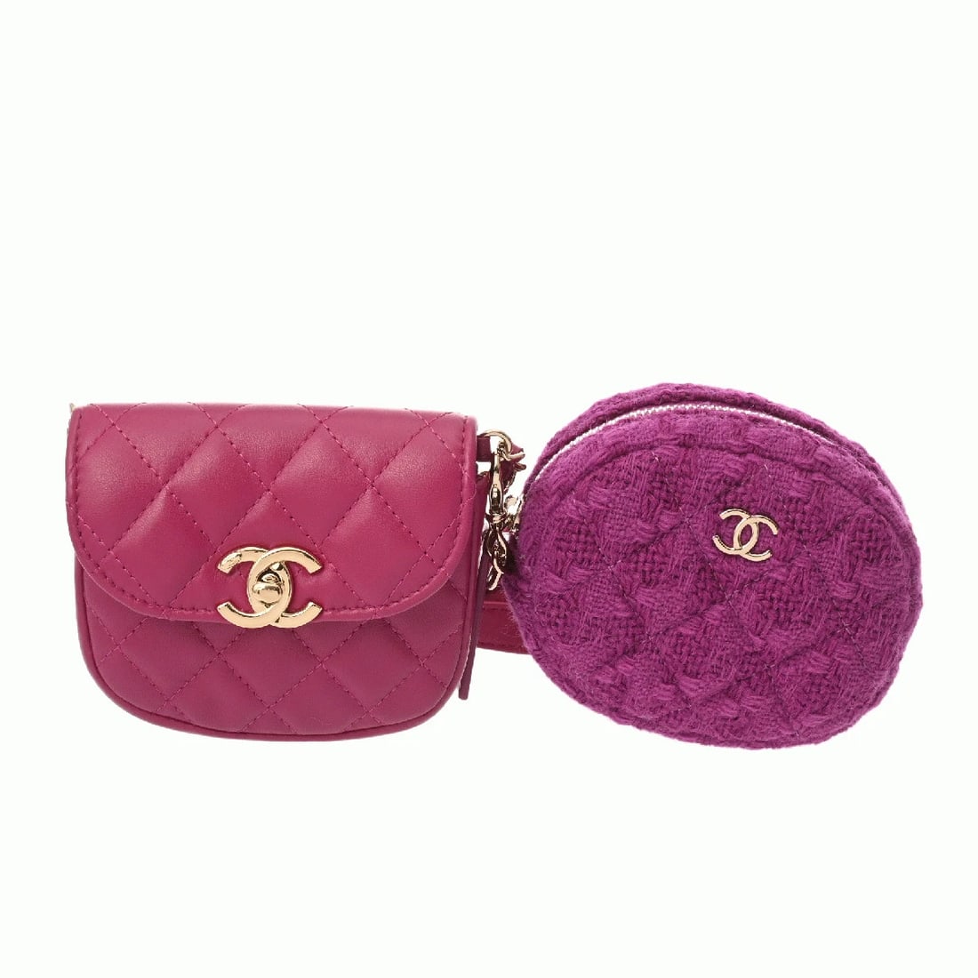 CHANEL HANDBAG BELT BAG LAMBSKIN GOLD, PURPLE: Chanel Handbag Belt Bag Lambskin Gold, Purple Brand: Chanel Type: Belt Bag Material: Lambskin Color: Gold, Purple Size: W 10.5cm / H 9.5cm / D 1.5cm Accessories: None Accessories Notice: W