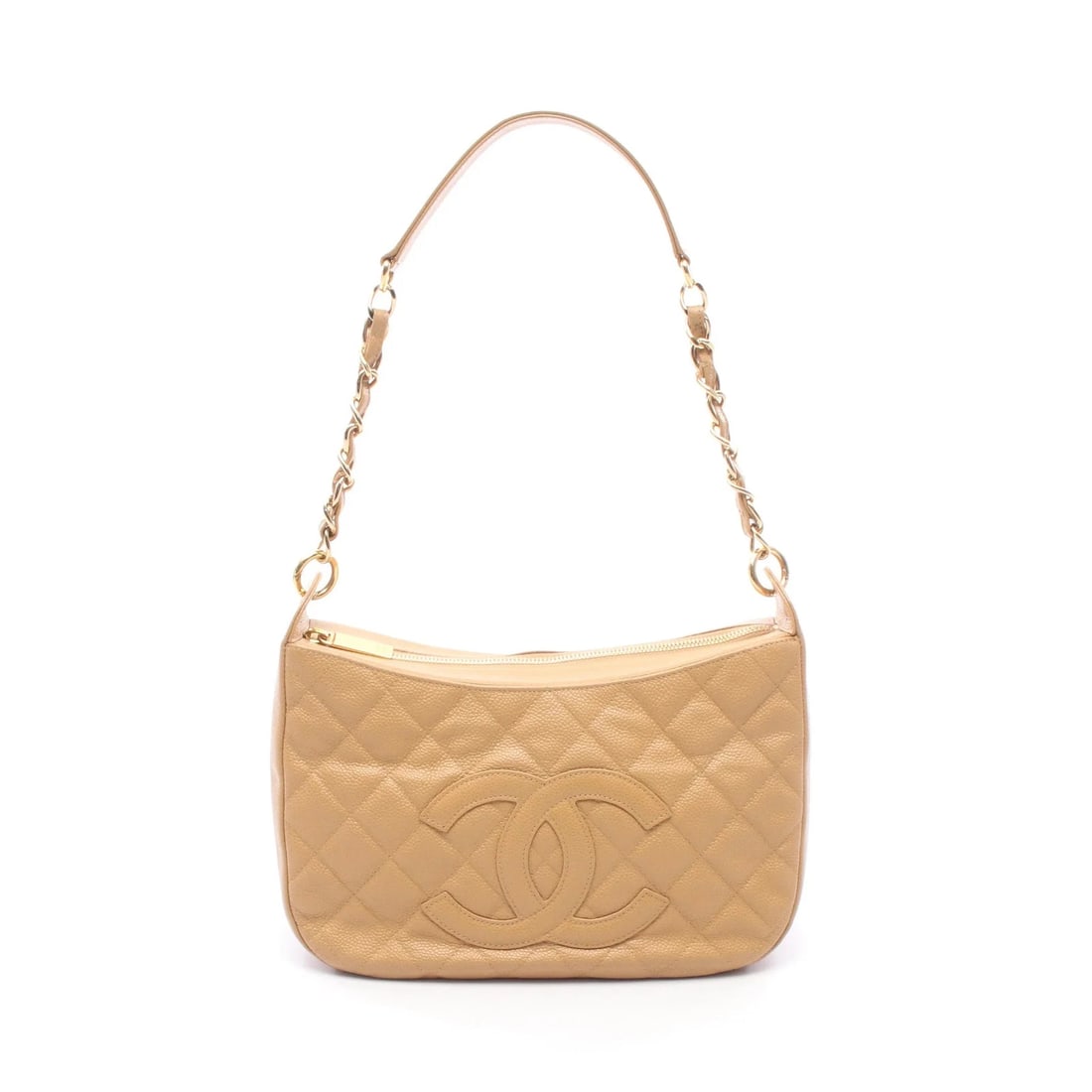 CHANEL MATELASSE SHOULDER BAG BEIGE LEATHER: Chanel Matelasse Shoulder Bag Beige Leather Brand: Chanel Type: Shoulder Bag Material: Leather Color: Beige Size: W28cm x H17cm x D9cm Accessories: None Accessories Notice: When purchasing