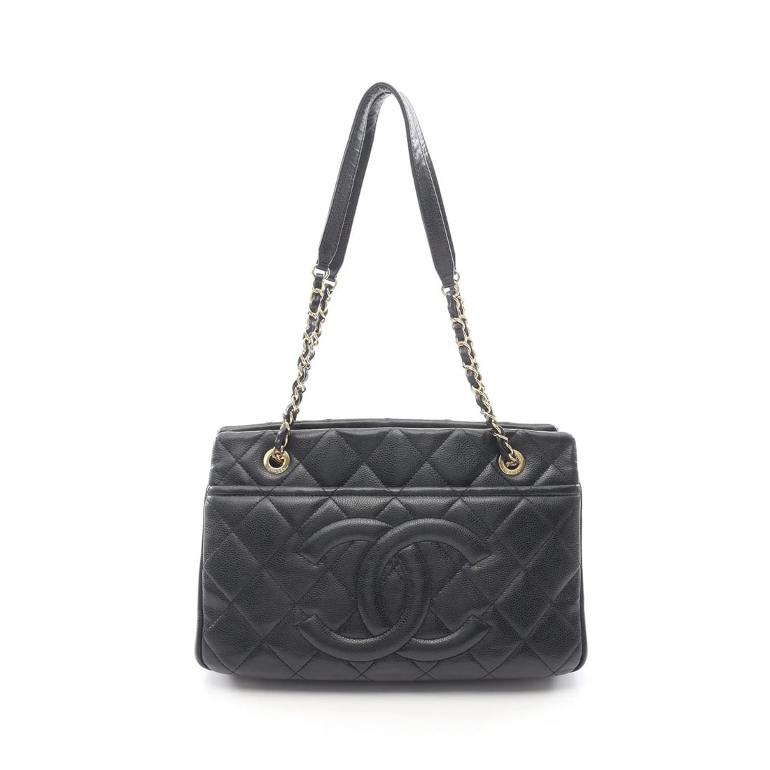 CHANEL MATELASSE TOTE BAG BLACK LEATHER: Chanel Matelasse Tote Bag Black Leather Brand: Chanel Type: Tote Bag Material: Leather Color: Black Size: W32cm x H20cm x D11cm Accessories: None Accessories Notice: When purchasing pre-ow