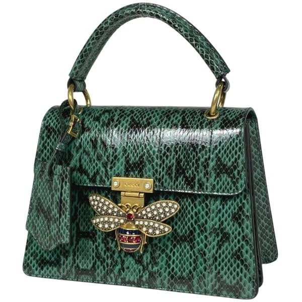 GUCCI QUEEN MARGARET HANDBAG 2WAY SHOULDER BAG: Gucci Queen Margaret Handbag 2WAY Shoulder Bag Brand: Gucci Type: Queen Margaret Handbag Material: Leather Color: Green Size: Depth 7 cm Width 23 cm Height 17 cm Accessories: None Accessor