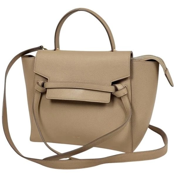 CELINE MICRO BELT BAG 2WAY LEATHER BEIGE: Celine Micro Belt Bag 2WAY Leather Beige Brand: Celine Type: Micro Belt Bag Material: Leather Color: Beige Size: Depth 13.5 cm Width 24 cm Height 19 cm Accessories: None Accessories Notice