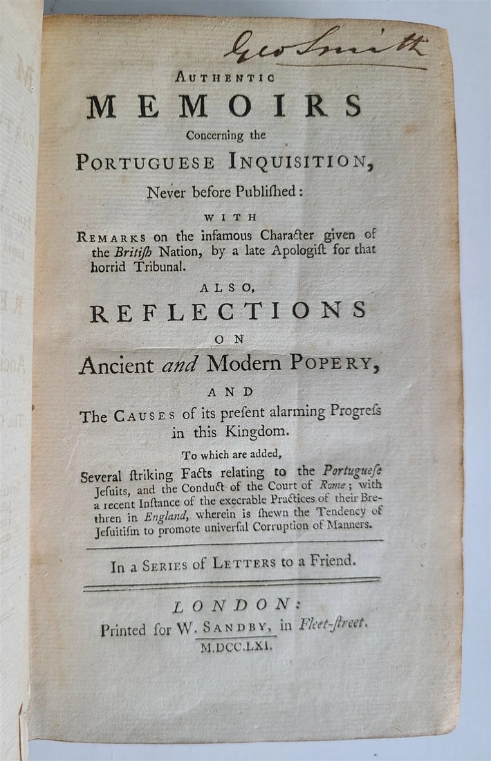 1761 PORTUGUESE INQUIRY MEMORANDA IN ENGLISH (1 of 5)