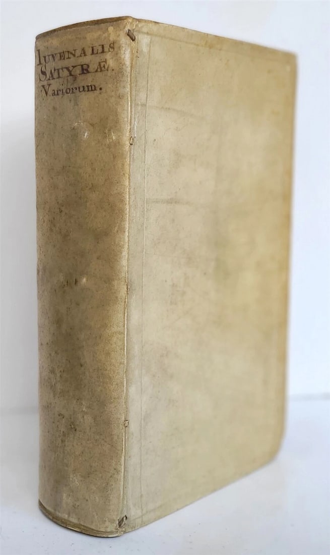 JUVENALIS & PERSIUS SATIRAE ANCIENT VELLUM BINDING, 1684 (1 of 5)