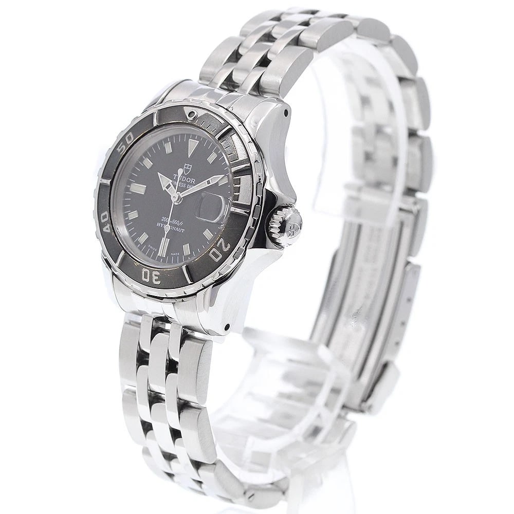 TUDOR PRINCESS DATE HYDRO DATE BLACK AUTOMATIC WATCH: TUDOR Princess Date Hydro Date black Automatic Watch Brand: TUDOR Type: Wristwatch Material: Band Material Stainless Steel, Case Material Stainless Steel Color: Band Color Silver, Dial Color black, Ca