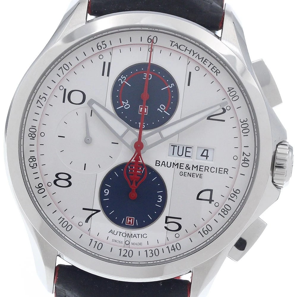 BAUME & MERCIER CLIFTON CLUB SHELBY COBRA AUTOMATIC WATCH: Baume & Mercier Clifton Club Shelby Cobra Automatic Watch Brand: Baume & Mercier Type: Wristwatch Material: Band Material Leather / Rubber, Case Material Stainless Steel Color: Band Color Black /