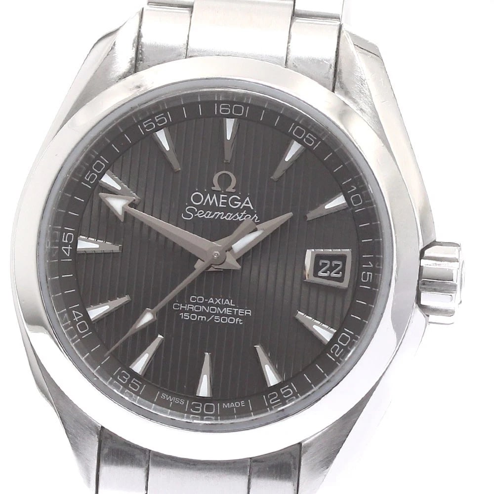 OMEGA SEAMASTER AQUA TERRA AUTOMATIC WATCH: OMEGA Seamaster Aqua Terra Automatic Watch Brand: OMEGA Type: Wristwatch Material: Band Material Stainless Steel, Case Material Stainless Steel Color: Band Color Silver, Dial Color gray, Case Color