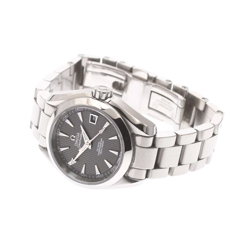 OMEGA SEAMASTER AQUA TERRA AUTOMATIC WATCH: OMEGA Seamaster Aqua Terra Automatic Watch Brand: OMEGA Type: Wristwatch Material: Band Material Stainless Steel, Case Material Stainless Steel Color: Band Color Silver, Dial Color gray, Case Color Si