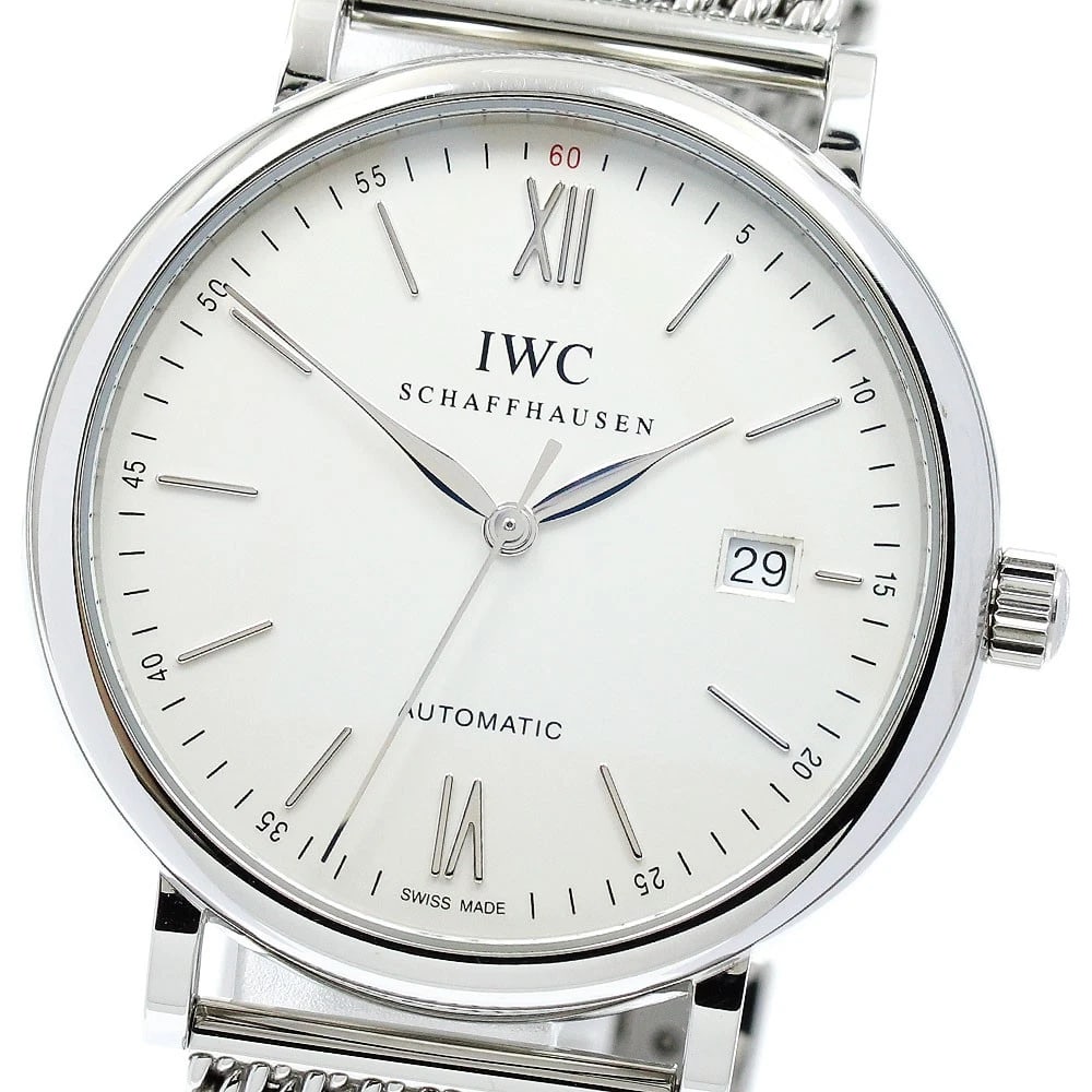 IWC SCHAFFHAUSEN PORTOFINO DATE SILVER AUTOMATIC WATCH: IWC SCHAFFHAUSEN Portofino Date Silver Automatic Watch Brand: IWC SCHAFFHAUSEN Type: Wristwatch Material: Band Material Stainless Steel, Case Material Stainless Steel Color: Band Color Silver, Dial