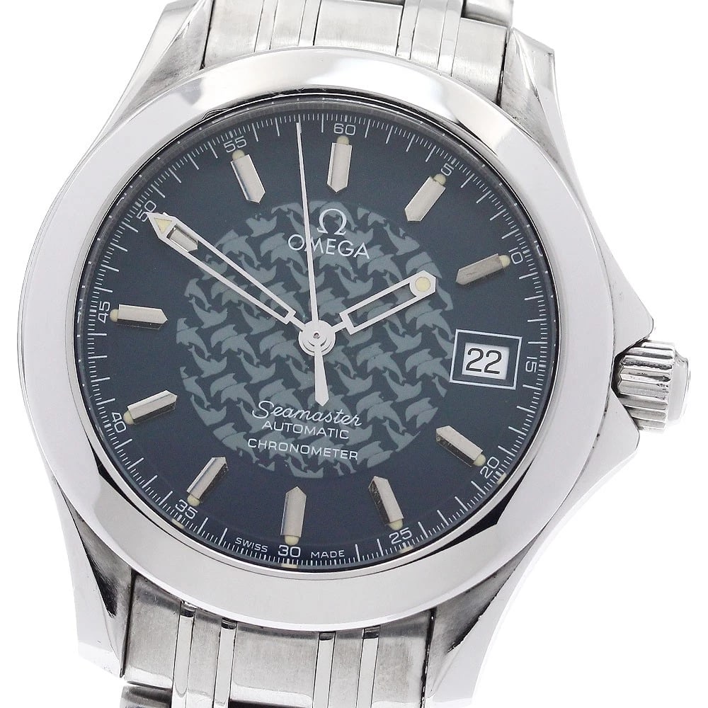 OMEGA SEAMASTER DATE BLUE AUTOMATIC WATCH: OMEGA Seamaster Date blue Automatic Watch Brand: OMEGA Type: Wristwatch Material: Band Material Stainless Steel, Case Material Stainless Steel Color: Band Color Silver, Dial Color blue, Case Color