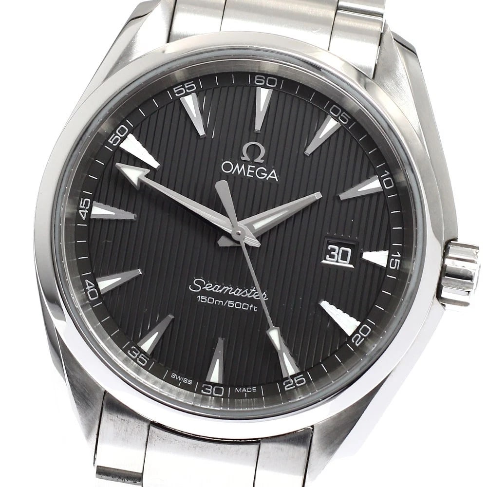 OMEGA SEAMASTER AQUA TERRA DATE QUARTZ WATCH: OMEGA Seamaster Aqua Terra Date Quartz Watch Brand: OMEGA Type: Wristwatch Material: Band Material Stainless Steel, Case Material Stainless Steel Color: Band Color Silver, Dial Color gray, Case Color 