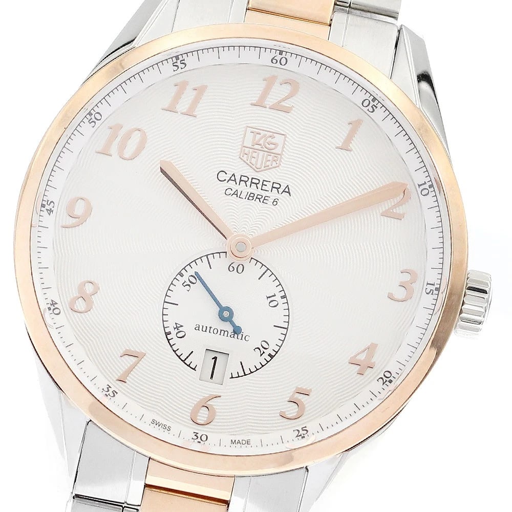 TAG HEUER CARRERA SILVER AUTOMATIC WATCH: TAG HEUER Carrera Silver Automatic Watch Brand: TAG HEUER Type: Wristwatch Material: Band Material Stainless Steel/PG, Case Material Stainless Steel/PG Color: Band Color Silver / Pink Gold, Dial