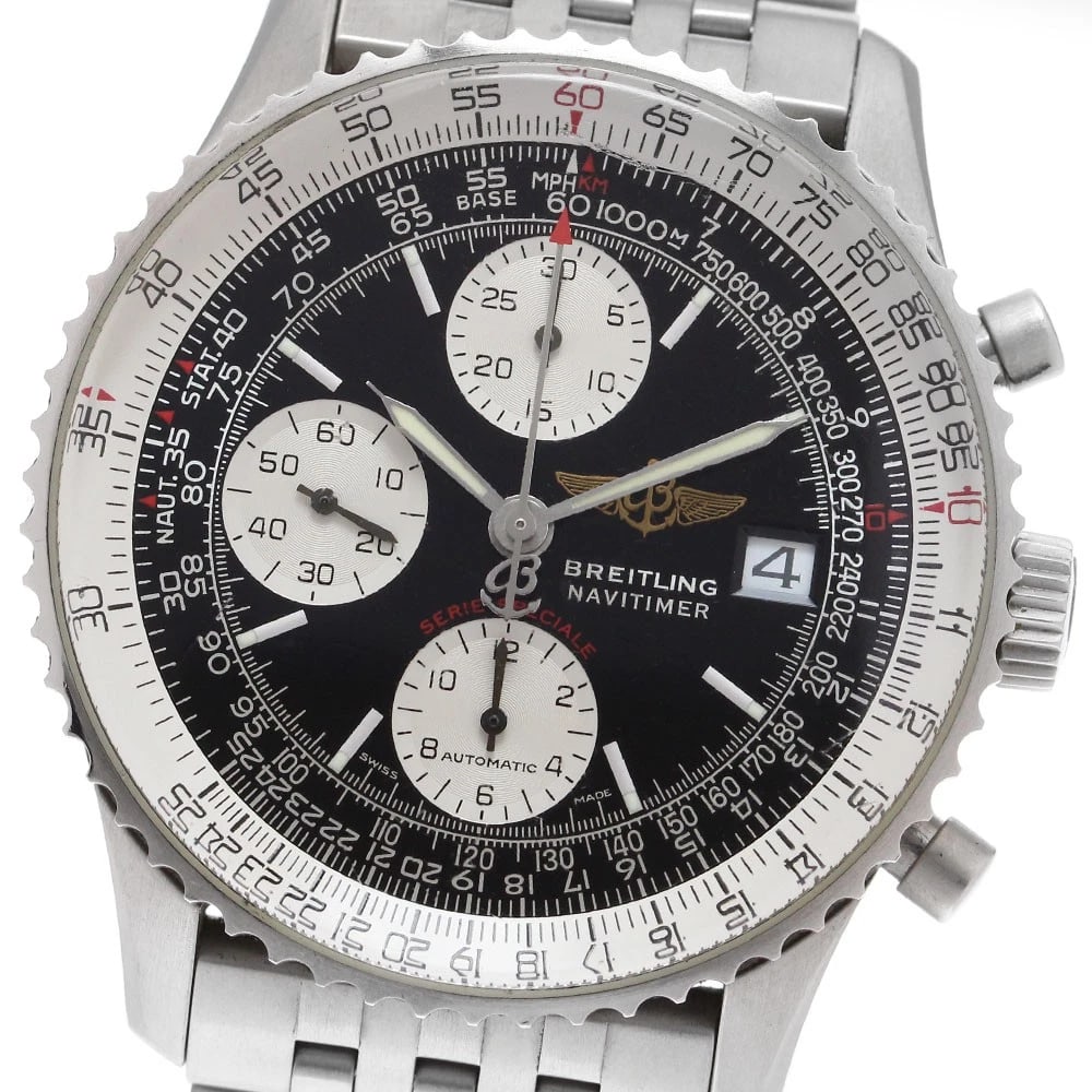 BREITLING NAVITIMER DATE CHRONOGRAPH AUTOMATIC WATCH: BREITLING Navitimer Date Chronograph Automatic Watch Brand: BREITLING Type: Wristwatch Material: Band Material Stainless Steel, Case Material Stainless Steel Color: Band Color Silver, Dial Color