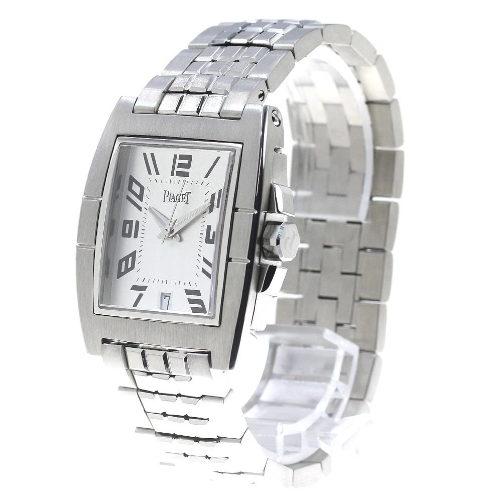 PIAGET UPSTREAM DATE SILVER AUTOMATIC WATCH - 2