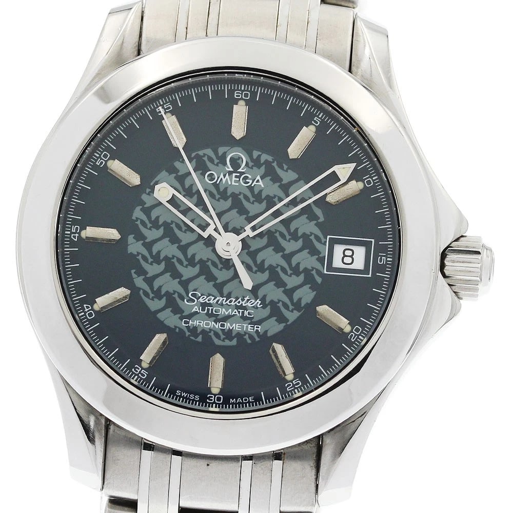 OMEGA SEAMASTER DATE BLUE AUTOMATIC WATCH: OMEGA Seamaster Date blue Automatic Watch Brand: OMEGA Type: Wristwatch Material: Band Material Stainless Steel, Case Material Stainless Steel Color: Band Color Silver, Dial Color blue, Case Color