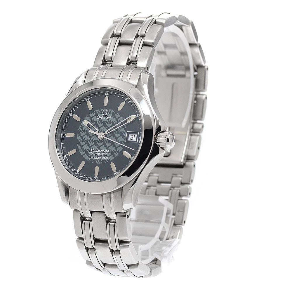 OMEGA SEAMASTER DATE BLUE AUTOMATIC WATCH: OMEGA Seamaster Date blue Automatic Watch Brand: OMEGA Type: Wristwatch Material: Band Material Stainless Steel, Case Material Stainless Steel Color: Band Color Silver, Dial Color blue, Case Color