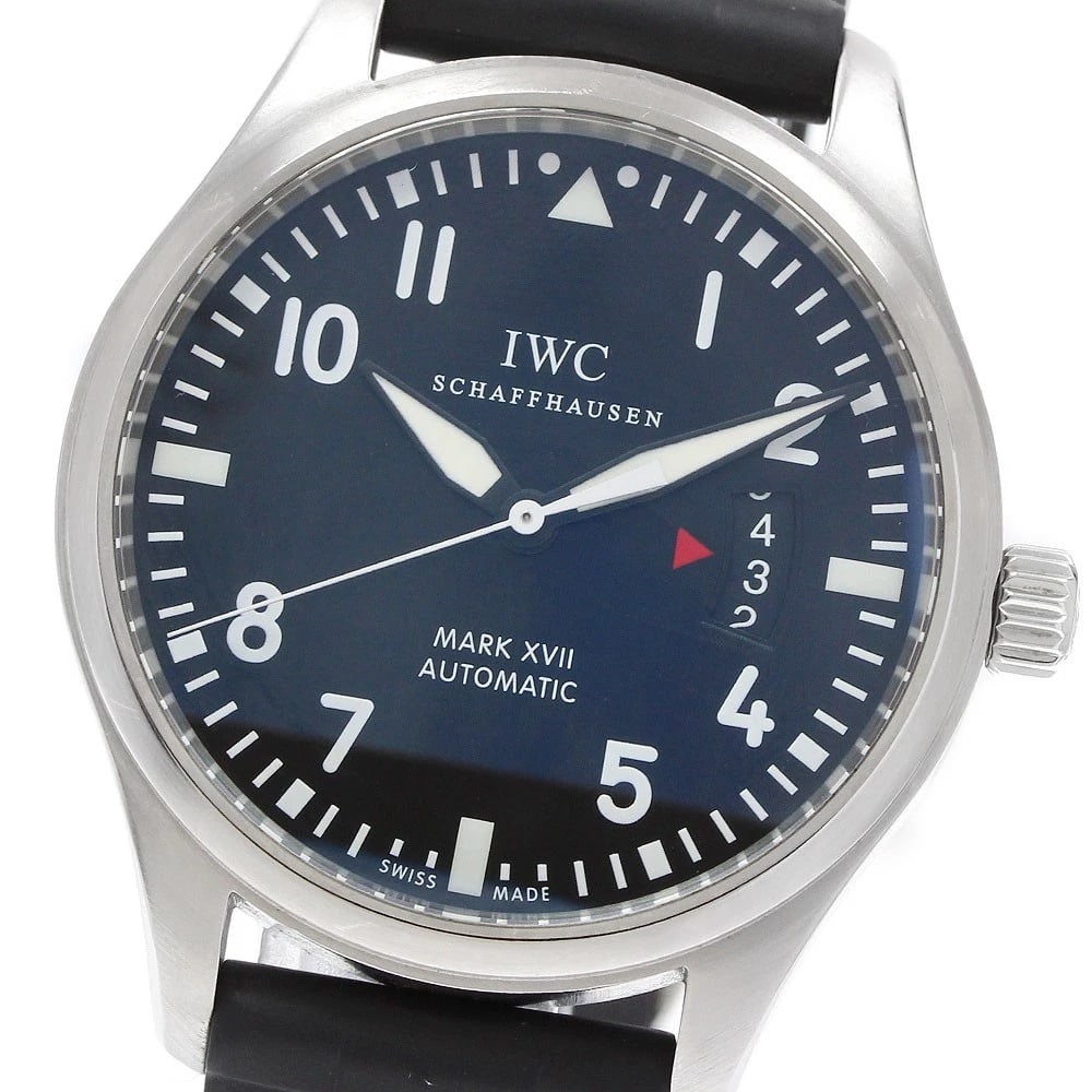 IWC SCHAFFHAUSEN PILOT WATCH AUTOMATIC WATCH: IWC SCHAFFHAUSEN Pilot watch Automatic Watch Brand: IWC SCHAFFHAUSEN Type: Wristwatch Material: Band Material rubber, Case Material Stainless Steel Color: Band Color black, Dial Color black, Case Colo