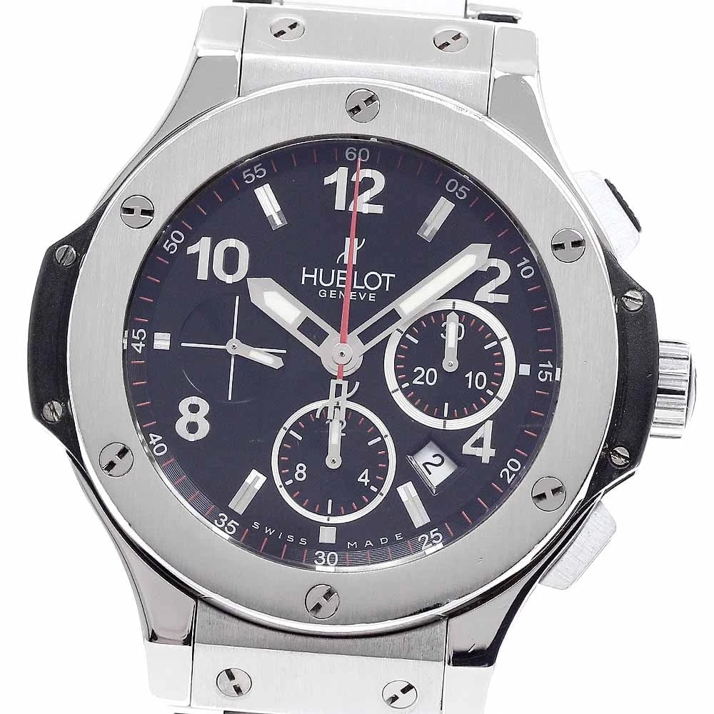 HUBLOT BIG BANG STEEL BLACK AUTOMATIC WATCH: HUBLOT Big bang steel Black Automatic Watch Brand: HUBLOT Type: Wristwatch Material: Band Material Stainless Steel, Case Material Stainless Steel Color: Band Color Silver / Black, Dial Color black, Ca