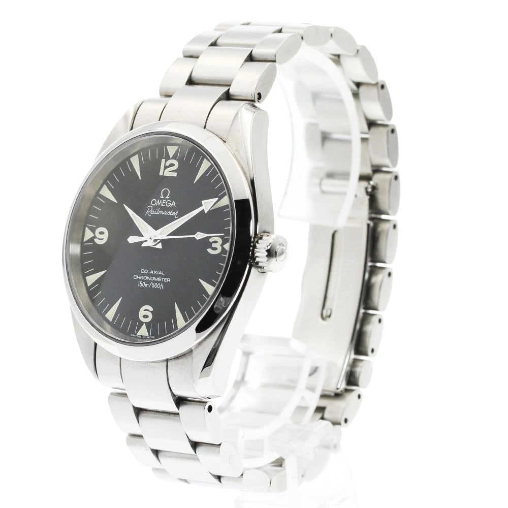 OMEGA SEAMASTER AQUA TERRA BLACK AUTOMATIC WATCH: OMEGA Seamaster Aqua Terra Black Automatic Watch Brand: OMEGA Type: Wristwatch Material: Band Material Stainless Steel, Case Material Stainless Steel Color: Band Color Silver, Dial Color black, Case