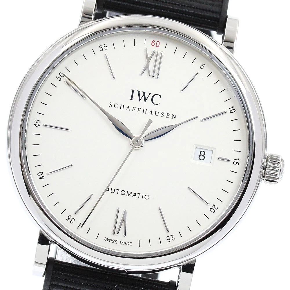 IWC SCHAFFHAUSEN PORTOFINO DATE AUTOMATIC WATCH: IWC SCHAFFHAUSEN Portofino Date Automatic Watch Brand: IWC SCHAFFHAUSEN Type: Wristwatch Material: Band Material rubber, Case Material Stainless Steel Color: Band Color black, Dial Color Silver, Case 