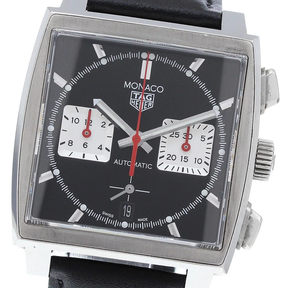 TAG HEUER CHRONOGRAPH BLACK AUTOMATIC WATCH: TAG HEUER Chronograph black Automatic Watch Brand: TAG HEUER Type: Wristwatch Material: Band Material leather, Case Material Stainless Steel Color: Band Color black, Dial Color black, Case Color Silve