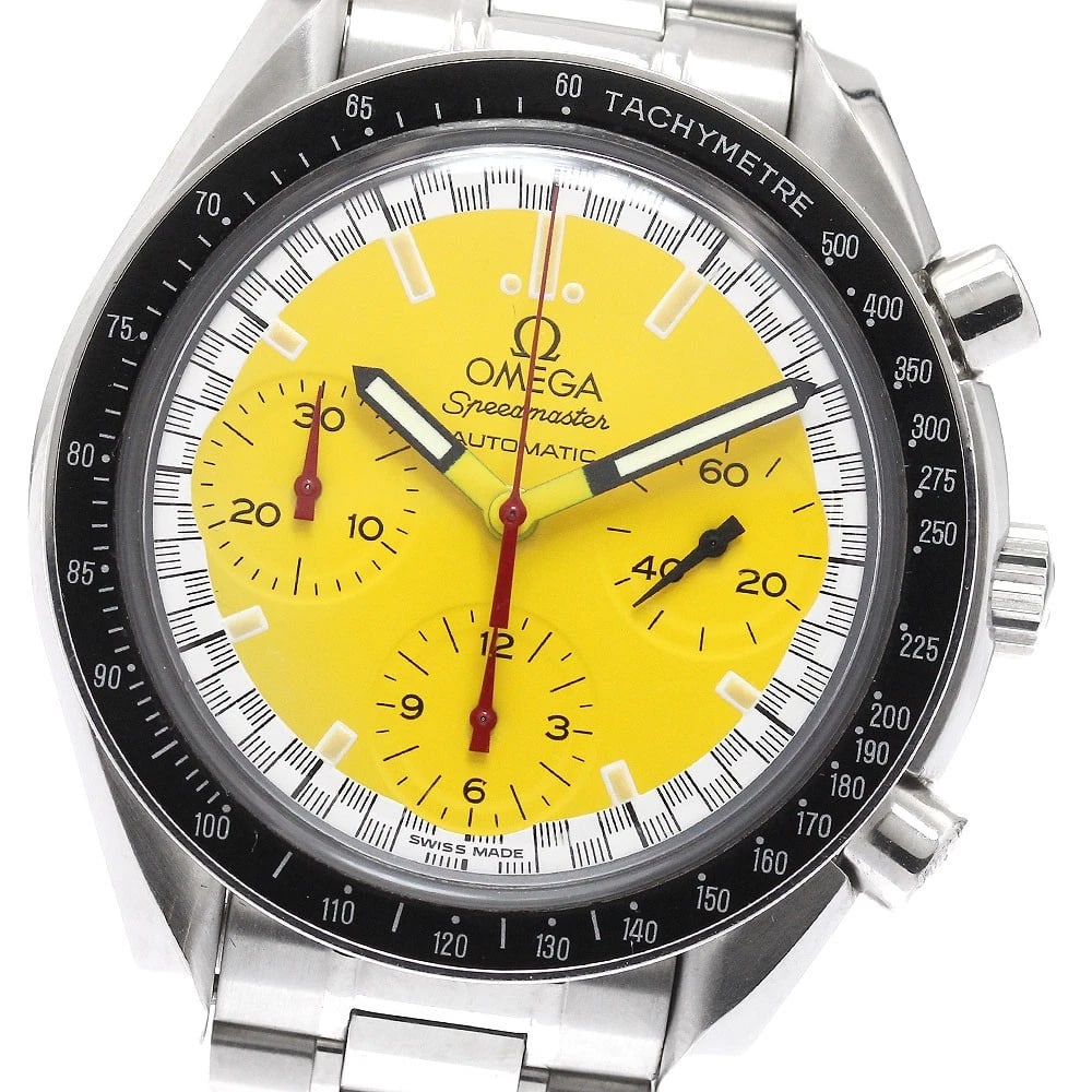 OMEGA SPEEDMASTER RACING SCHUMACHER CHRONOGRAPH AUTOMATIC WATCH: OMEGA Speedmaster Racing Schumacher Chronograph Automatic Watch Brand: OMEGA Type: Wristwatch Material: Band Material Stainless Steel, Case Material Stainless Steel Color: Band Color Silver, Dial Colo